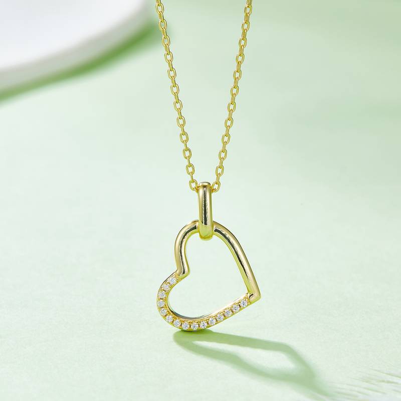炫芯爱心PendantS925银Moissanite厘石D级0.1ct